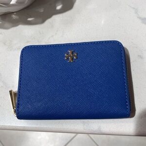 Tory Burch Emerson Zip Key/Coin Case. Regal Blue. NWT